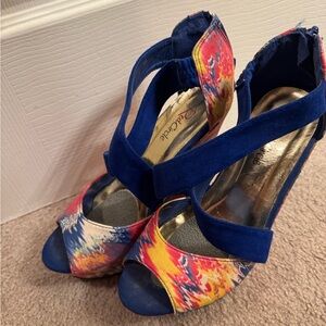 Colorful Peep-Toe Heels